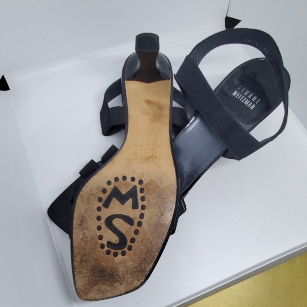 Stuart Weitzman Elastic Fabric Sling Back Sandals - image 3